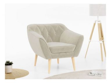 Fotel PIRS - kremowy, welwet