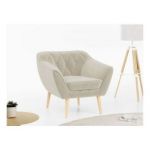 Fotel PIRS - kremowy, welwet