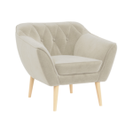 Fotel PIRS - kremowy, welwet