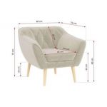 Fotel PIRS - kremowy, welwet