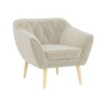 Fotel PIRS - kremowy, welwet