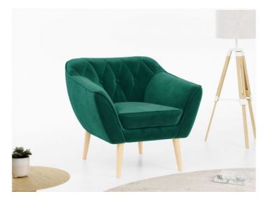 Fotel PIRS - ciemnozielony, welwet