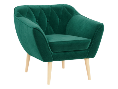 Fotel PIRS - ciemnozielony, welwet