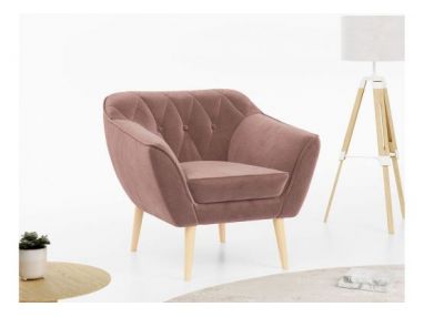 Fotel PIRS - różowy, welwet