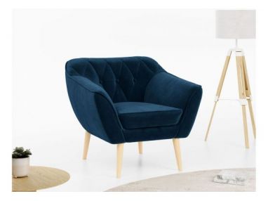 Fotel PIRS - ciemnoniebieski, welwet