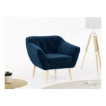 Fotel PIRS - ciemnoniebieski, welwet