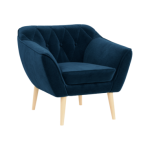 Fotel PIRS - ciemnoniebieski, welwet