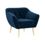 Fotel PIRS - ciemnoniebieski, welwet