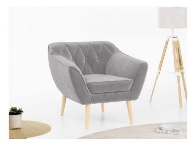 Fotel PIRS - jasnoszary, welwet