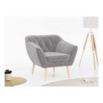 Fotel PIRS - jasnoszary, welwet