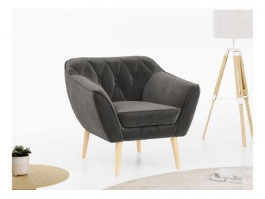 Fotel PIRS - ciemnoszary, welwet