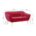 Sofa PIRS 2 - czerwony, welwet