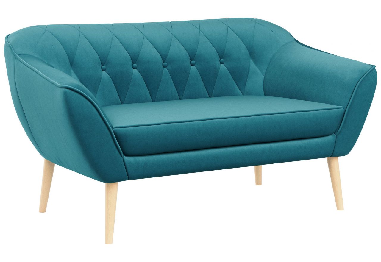 Sofa PIRS 2 - turkusowy, welwet