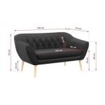 Sofa PIRS 2 - ciemnoszary, welwet
