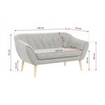 Sofa PIRS 2 - jasnoszary, struktura