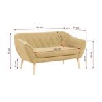 Sofa PIRS 2 - musztardowy, struktura
