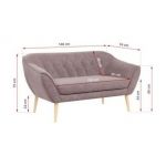 Sofa PIRS 2 - różowy, struktura