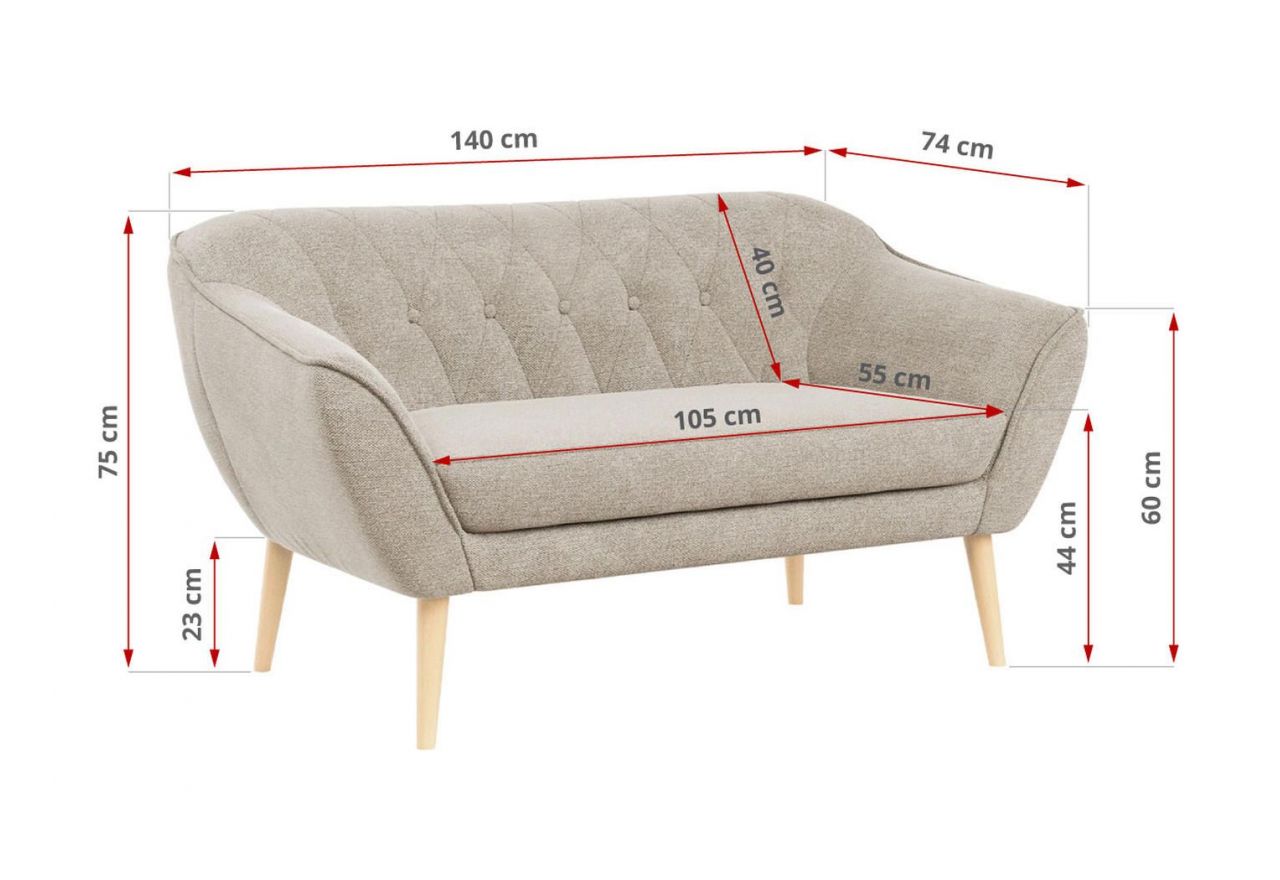 Sofa PIRS 2 - beżowy, struktura