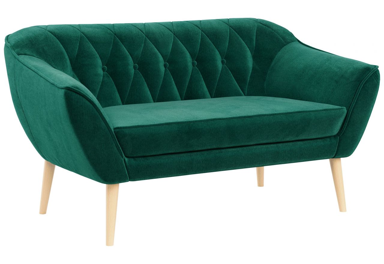 Sofa PIRS 2 - ciemnozielony, welwet