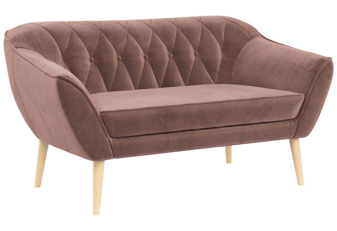 Sofa PIRS 2 - różowy, welwet