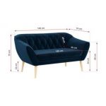 Sofa PIRS 2 - ciemnoniebieski, welwet
