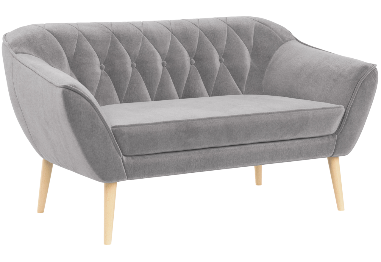 Sofa PIRS 2 - jasnoszary, welwet