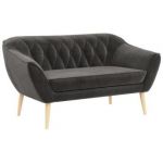 Sofa PIRS 2 - ciemnoszary, welwet