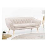 Sofa PIRS 3 - kremowy, welwet