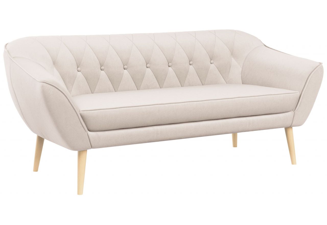 Sofa PIRS 3 - kremowy, welwet