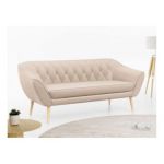 Sofa PIRS 3 - beżowy, welwet