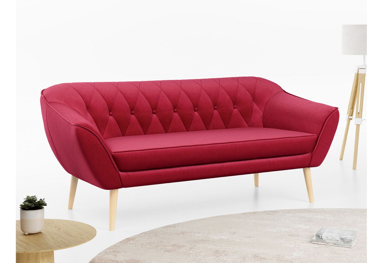 Sofa PIRS 3 - czerwony, welwet