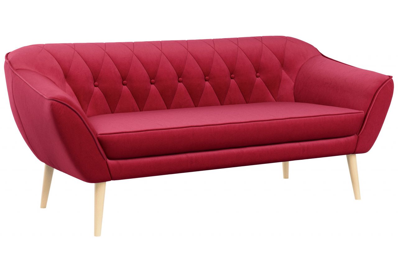 Sofa PIRS 3 - czerwony, welwet