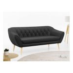 Sofa PIRS 3 - ciemnoszary, welwet