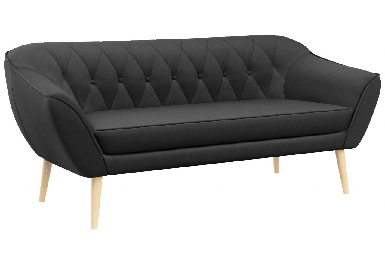 Sofa PIRS 3 - ciemnoszary, welwet