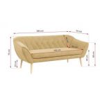 Sofa PIRS 3 - musztardowy, struktura