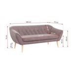 Sofa PIRS 3 - różowy, struktura