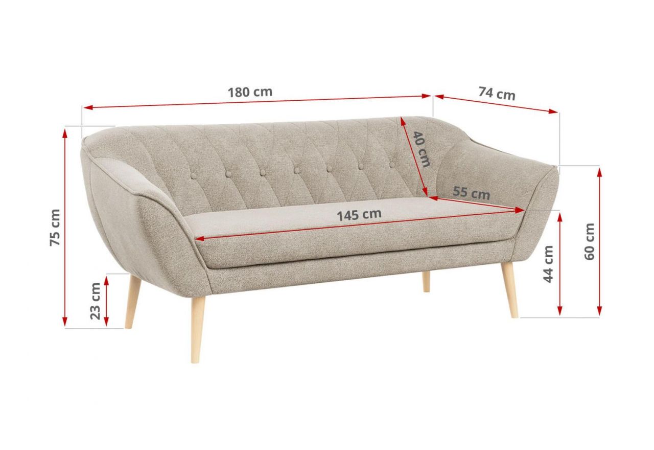 Sofa PIRS 3 - beżowy, struktura