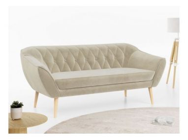 Sofa PIRS 3 - kremowy, welwet