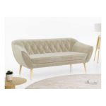 Sofa PIRS 3 - kremowy, welwet