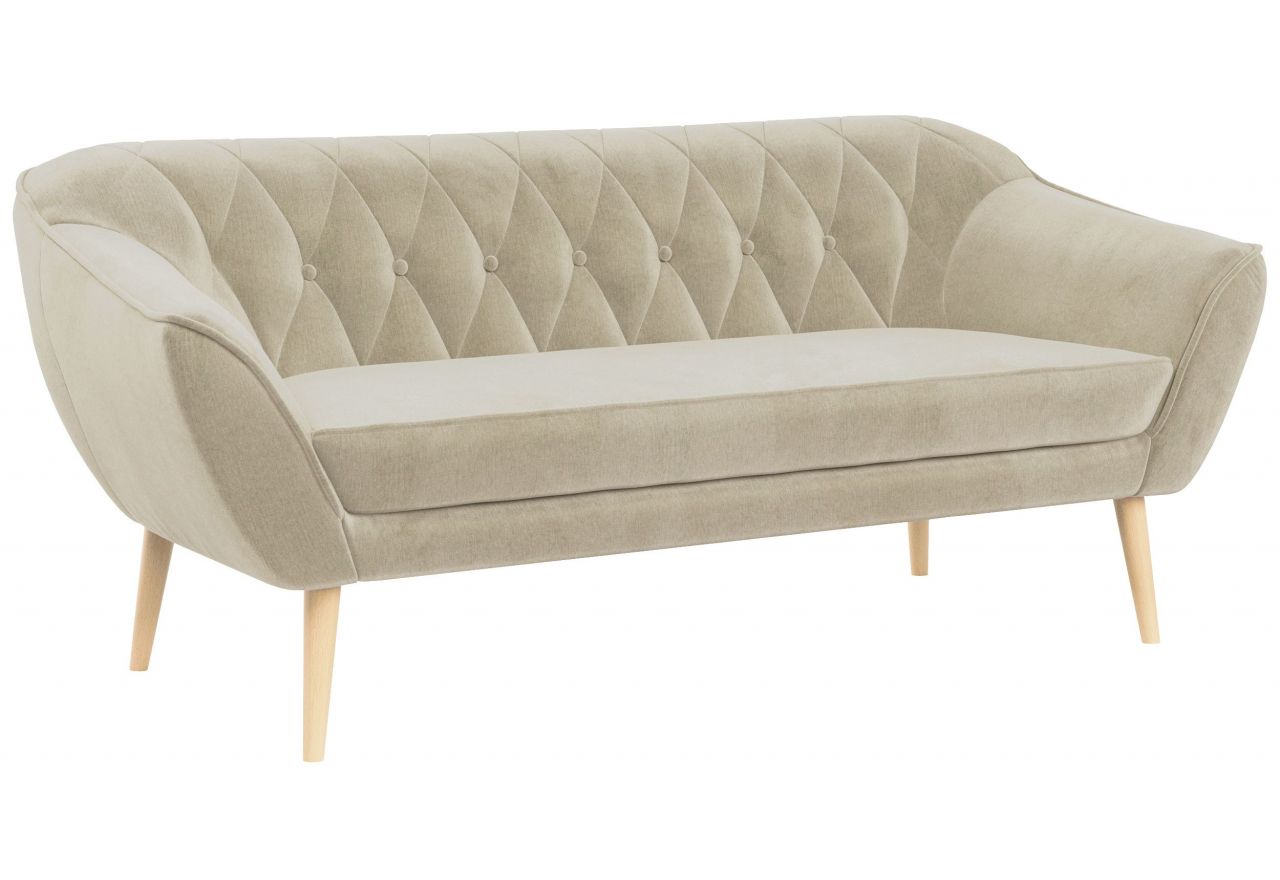 Sofa PIRS 3 - kremowy, welwet
