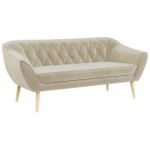 Sofa PIRS 3 - kremowy, welwet