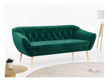 Sofa PIRS 3 - ciemnozielony, welwet