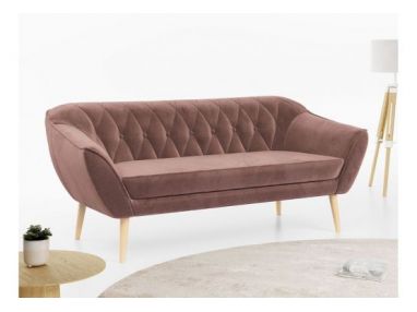 Sofa PIRS 3 - różowy, welwet