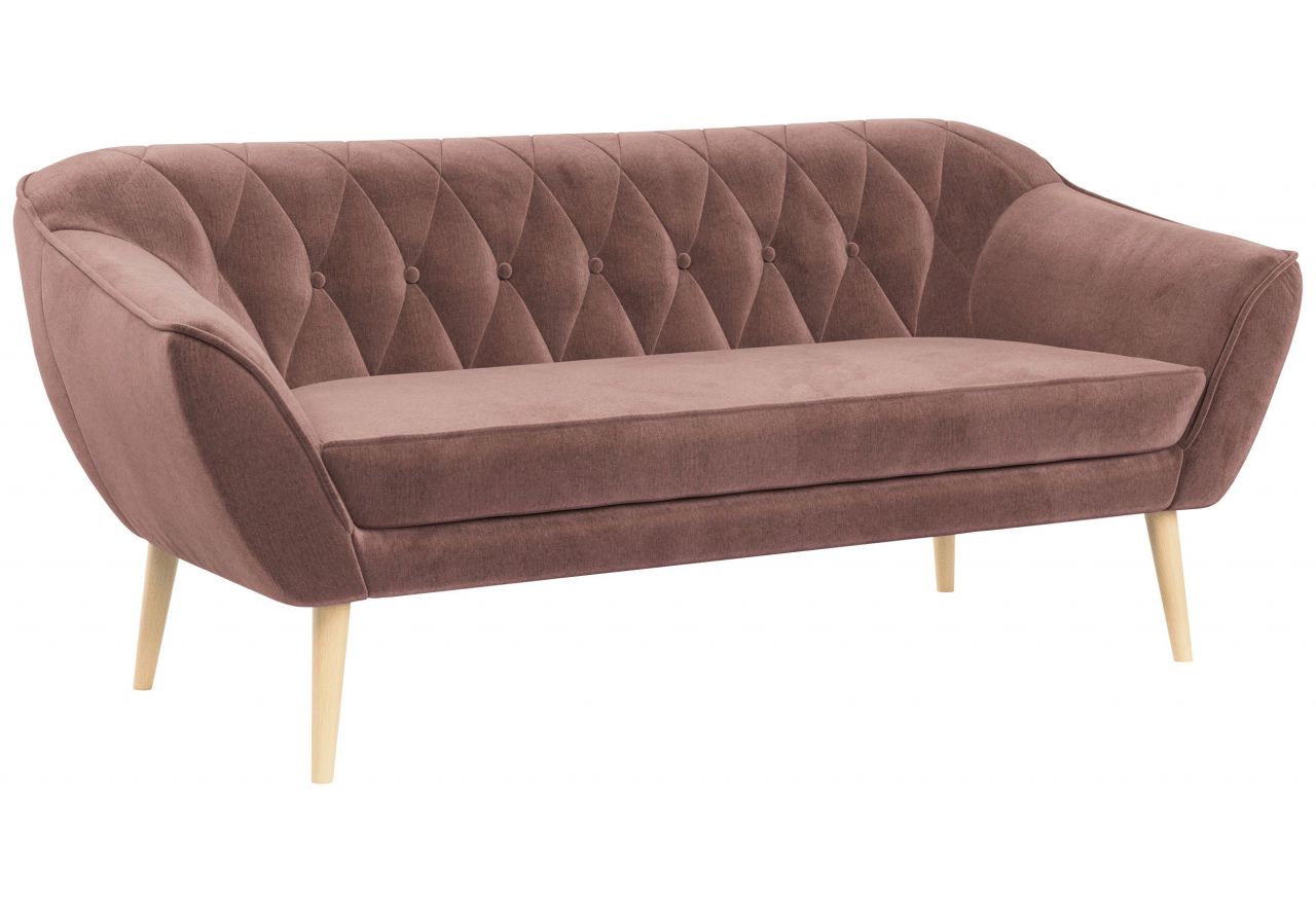 Sofa PIRS 3 - różowy, welwet