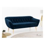 Sofa PIRS 3 - ciemnoniebieski, welwet
