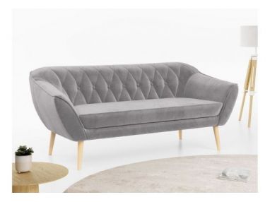 Sofa PIRS 3 - jasnoszary, welwet