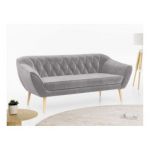 Sofa PIRS 3 - jasnoszary, welwet