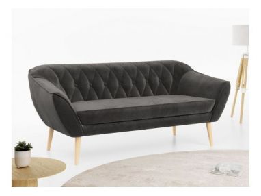 Sofa PIRS 3 - ciemnoszary, welwet