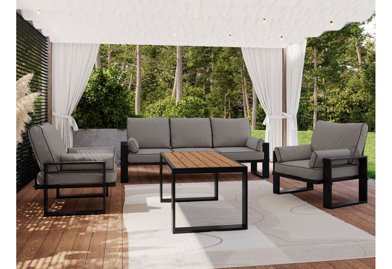 Zestaw metalowych mebli ogrodowych ELBA Z1 - szary