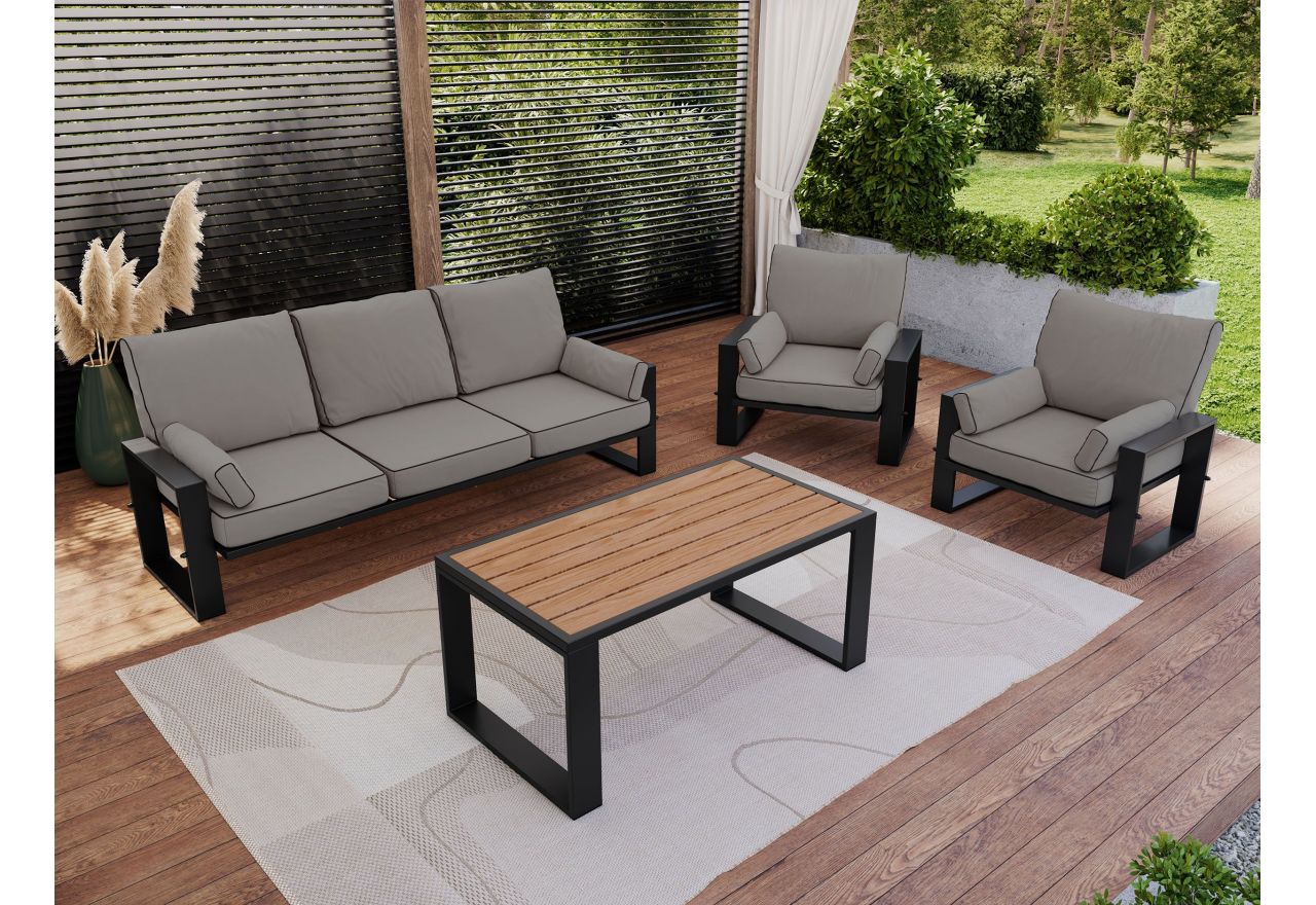 Zestaw metalowych mebli ogrodowych ELBA Z1 - szary